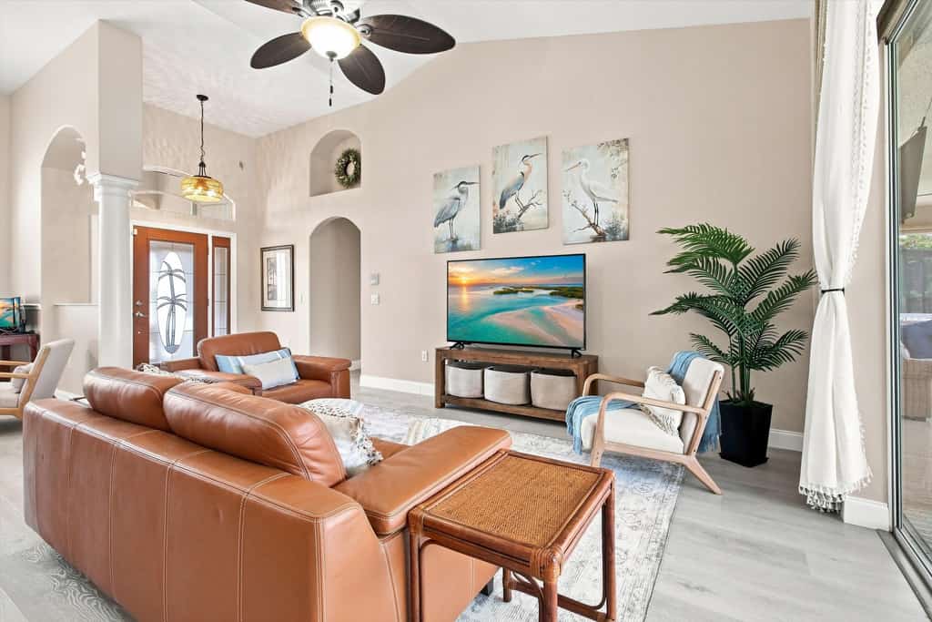 Welcome to Plum Tree Paradise, a comfortable Punta Gorda retreat with a private pool, single-level layout, and room for up to eight guests. With three bedrooms, spacious living areas, a fully equipped kitchen, and outdoor seating, it’s an inviting place to relax after days spent exploring Southwest Florida, fishing, cycling, shopping, or enjoying the area's coastal attractions.