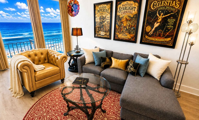 Welcome to Yachtsman 1001, a unique 10th-floor oceanfront condo at Yachtsman Resort, located in the heart of Myrtle Beach. With incredible Atlantic Ocean views, a fun circus-themed design, and a prime location, this one-of-a-kind retreat is the perfect place for a memorable beach getaway.