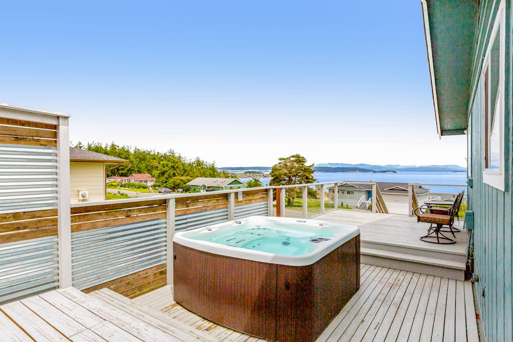 Scenic 3BR Oak Harbor Home | Hot Tub | Water Views