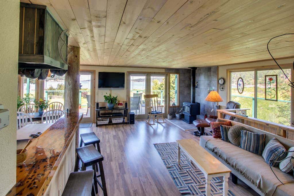 Private Waterfront Retreat with Ocean Views and Sauna on Lopez Island