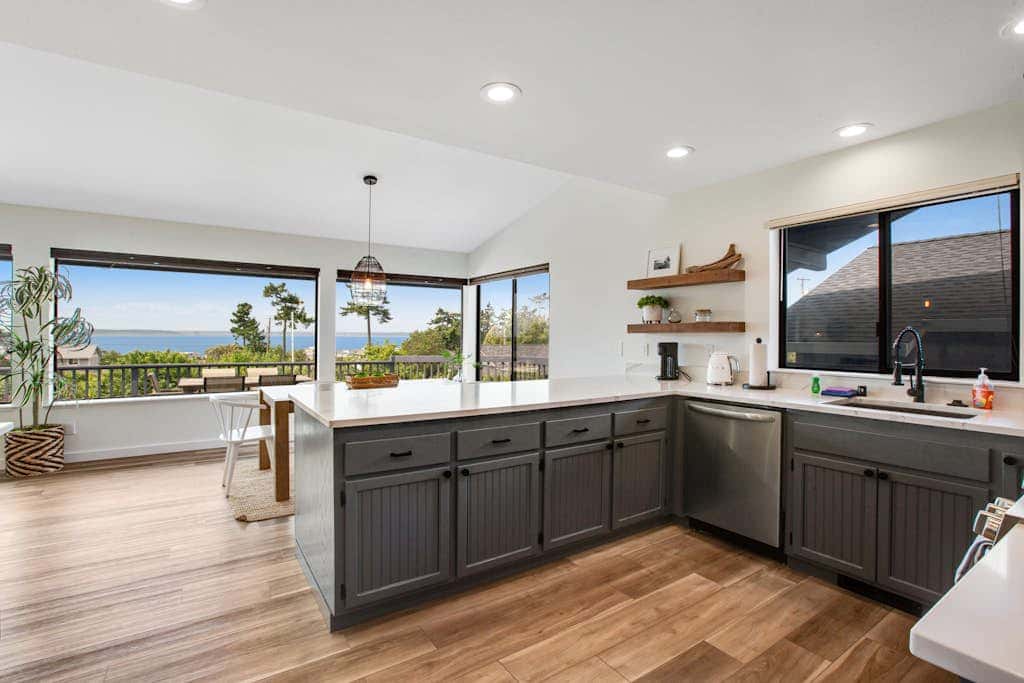 Coastal Coupeville Retreat with Water Views, Deck and Private Yard - Dogs Welcomed!