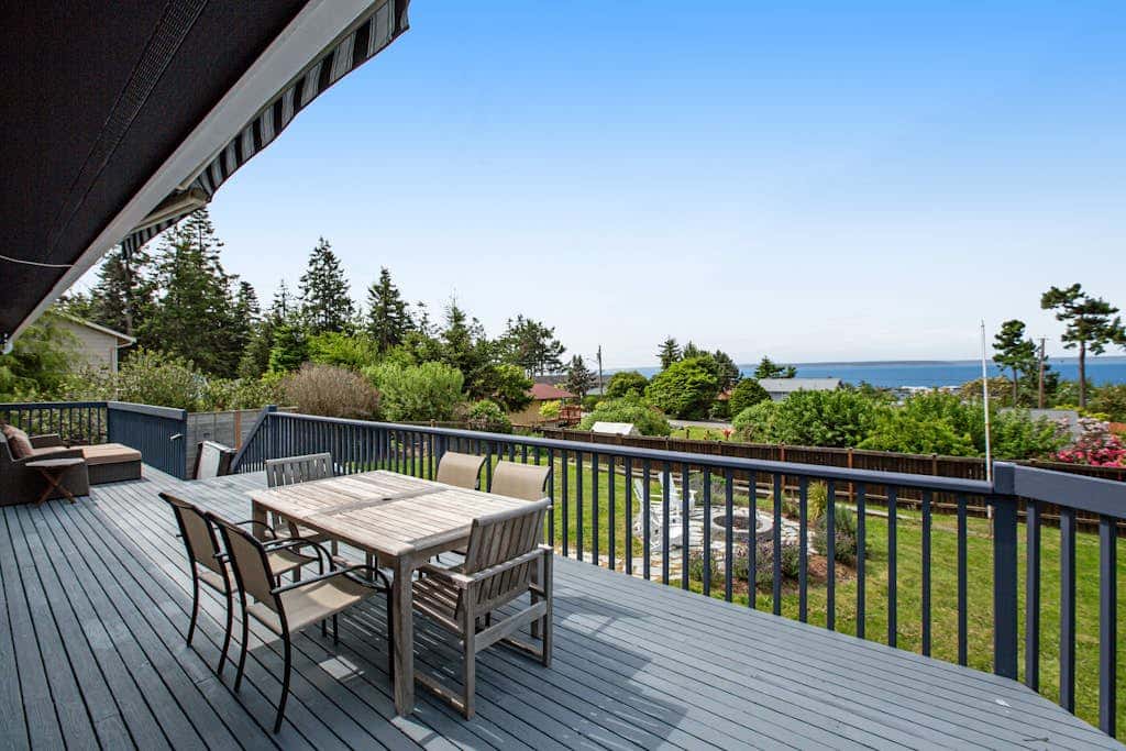 Coastal Coupeville Retreat with Water Views, Deck and Private Yard - Dogs Welcomed!