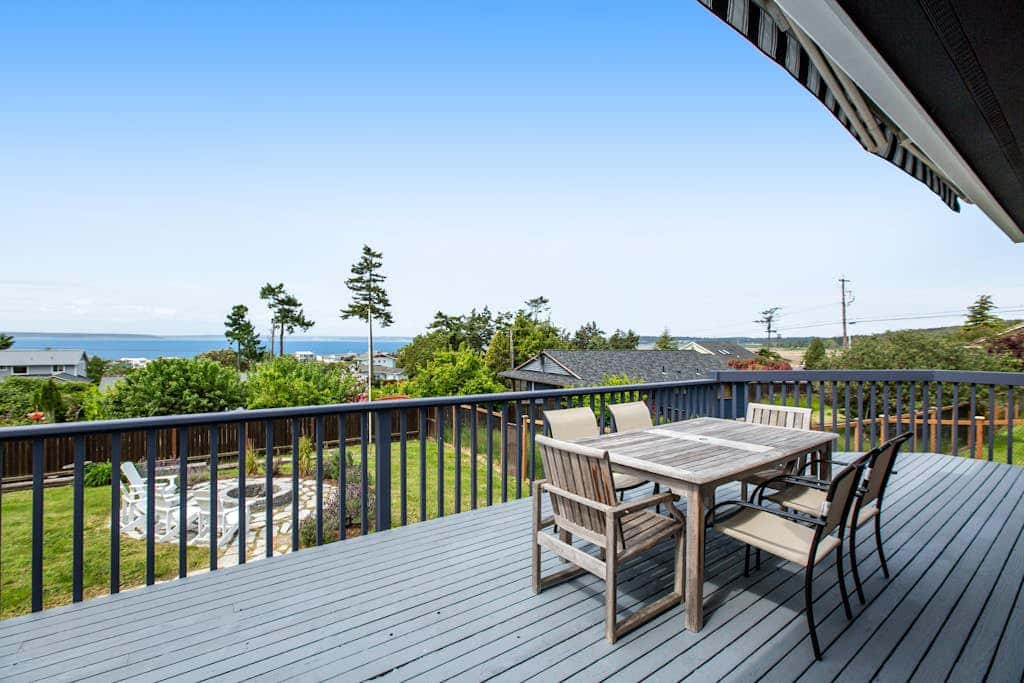 Coastal Coupeville Retreat with Water Views, Deck and Private Yard - Dogs Welcomed!