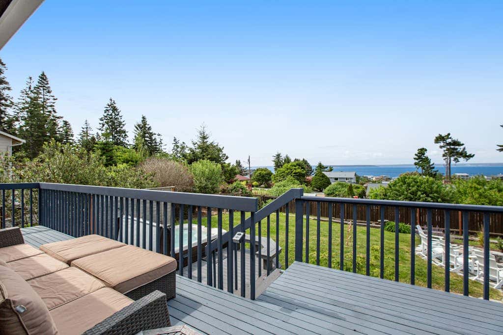 Coastal Coupeville Retreat with Water Views, Deck and Private Yard - Dogs Welcomed!