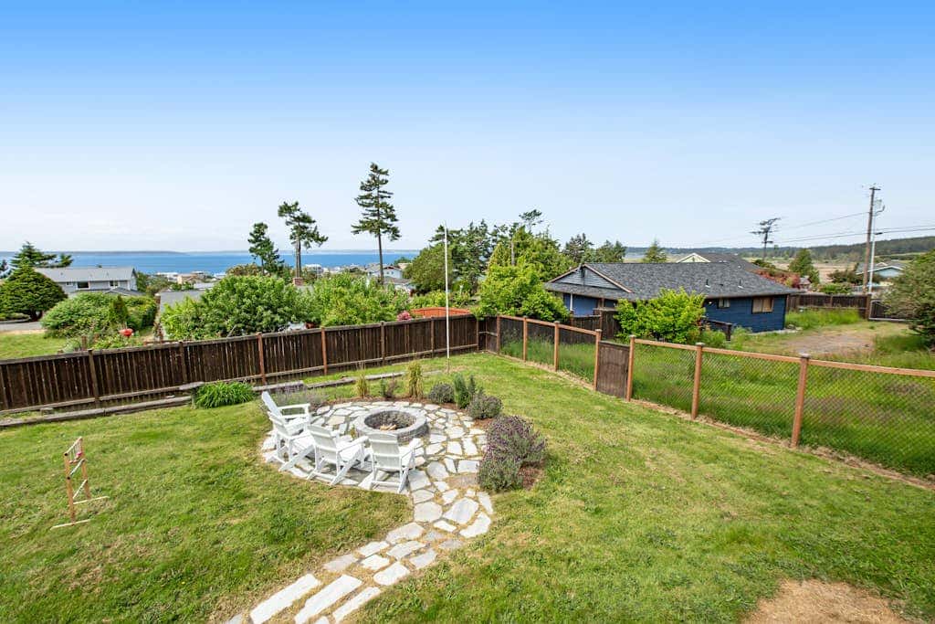 Coastal Coupeville Retreat with Water Views, Deck and Private Yard - Dogs Welcomed!