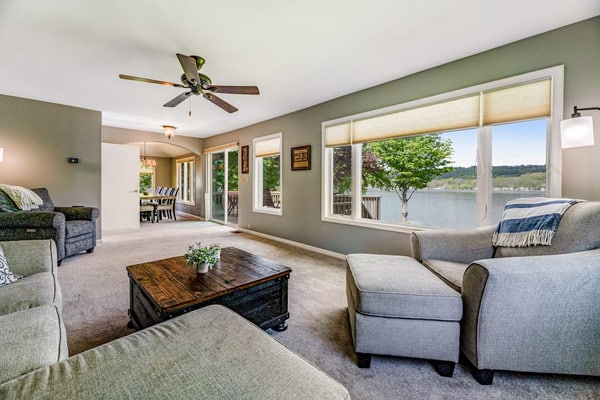 Lakefront gem with game room and dock - the house that almost floated away