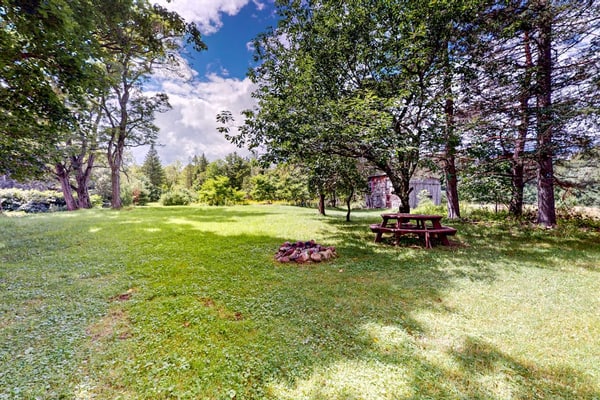 Dog-friendly cottage with a wood stove, washer/dryer, firepit, & large yard