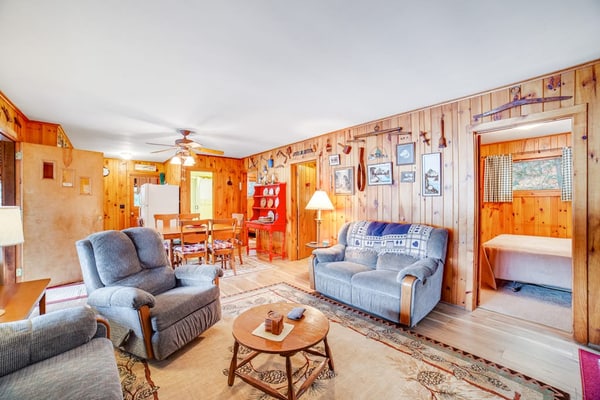 Lakefront Home with WiFi, Dock, Lake Views From the Deck, and Screened-In Porch