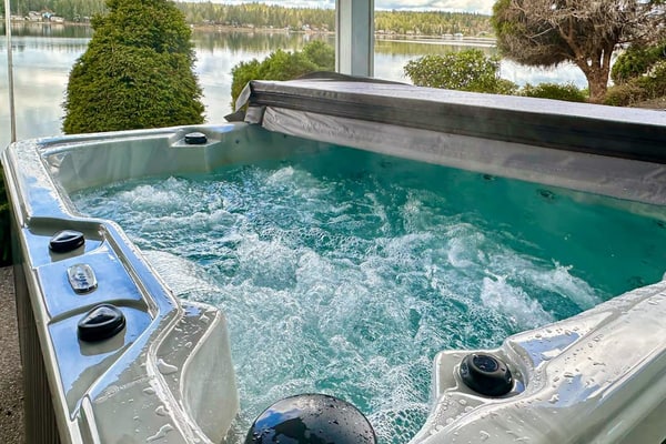 Stunning waterfront home offering breathtaking canal views & hot tub
