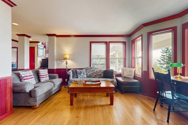 Beautiful home with foosball table, waterfront views, fireplace, basketball cour