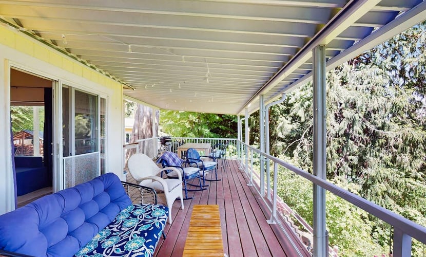 Adventure retreat with water-view deck, hiking trail access & dog-friendly