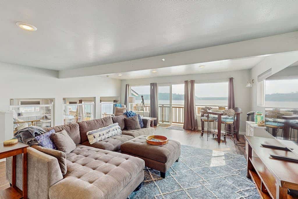 Charming water front home with amazing views, fire pit, and private deck