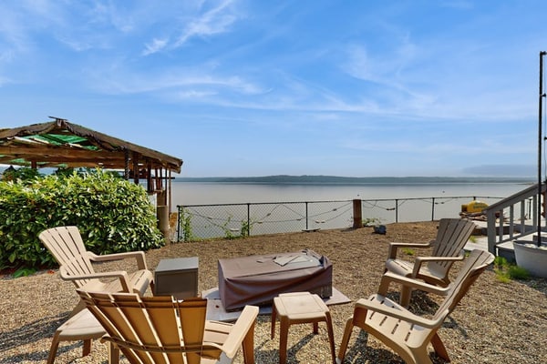 Charming water front home with amazing views, fire pit, and private deck