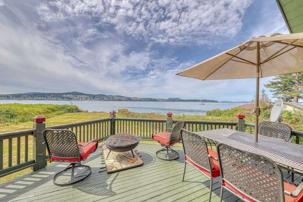 Beachfront home with firepit & breathtaking water views