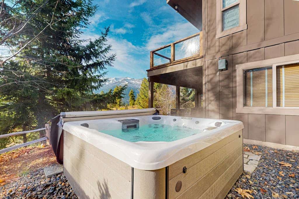 Tranquil & dog-friendly mountain retreat with hot tub, fireplace, & great views