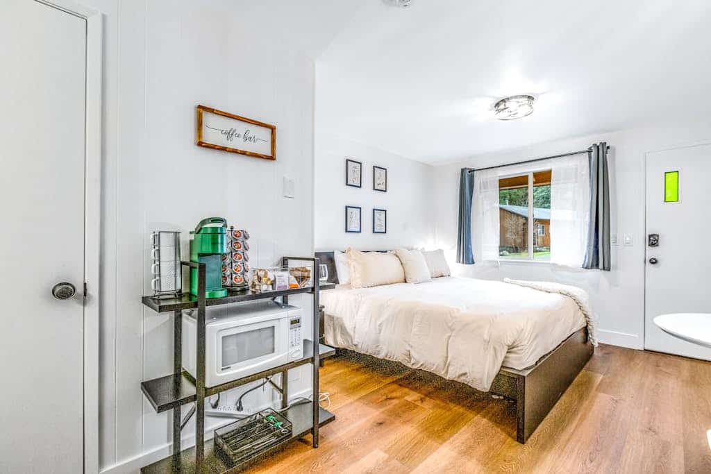 Mountain-view ground-floor studio with fast WiFi - dog-friendly
