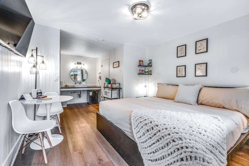 Mountain-view ground-floor studio with fast WiFi - dog-friendly