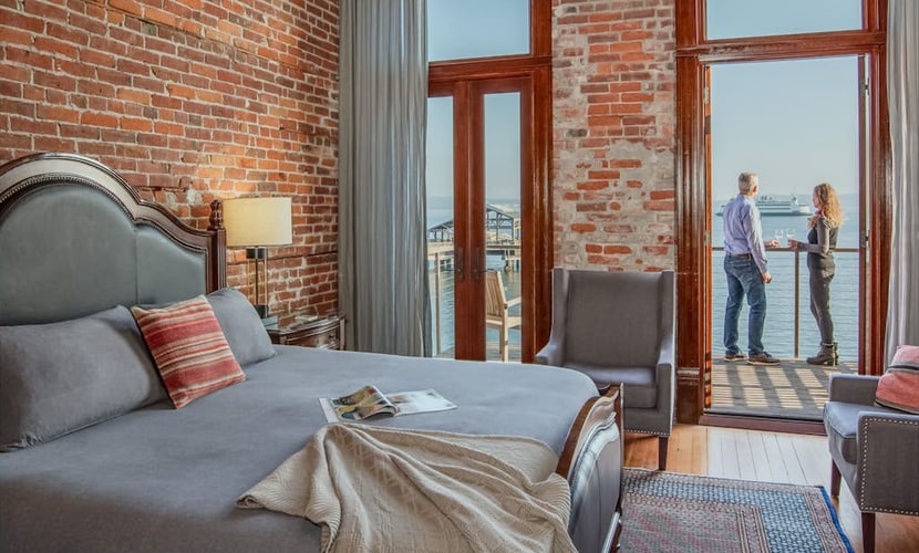 Historic Water View Room overlooking The Bay with private balcony