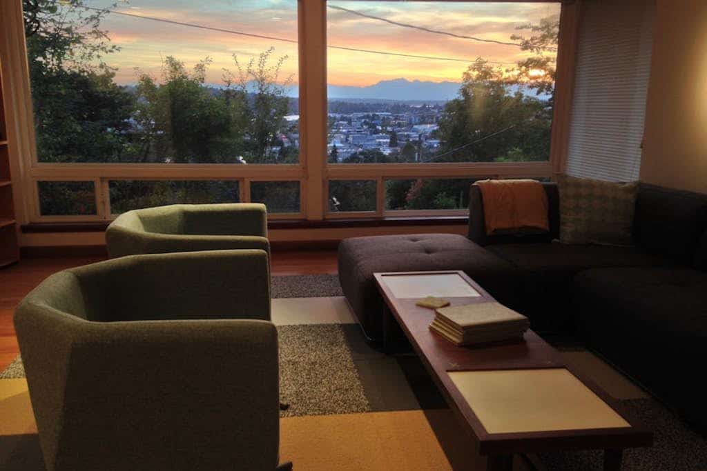 Mid-century modern home with canal & mountain views, & great location
