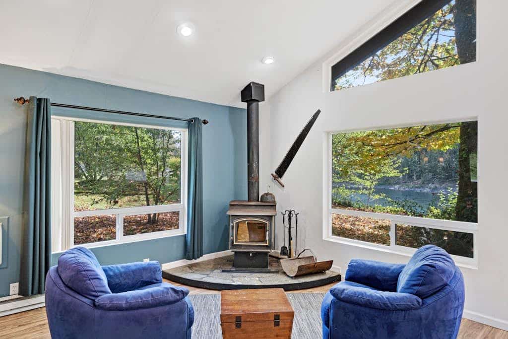 Dog-friendly riverfront cabin w/ Private Hot Tub, Wood Stove, near Ski resort