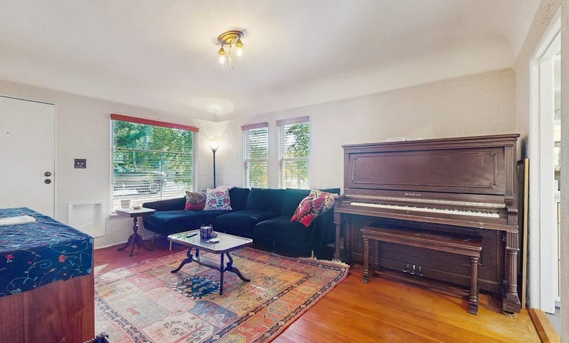 Serene single-level home with piano, patio & creative spaces
