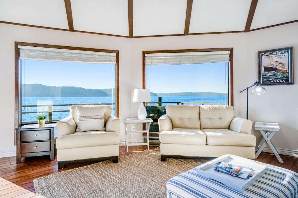 Waterfront home on Hood Canal with stunning view, deck, water access, & firepit