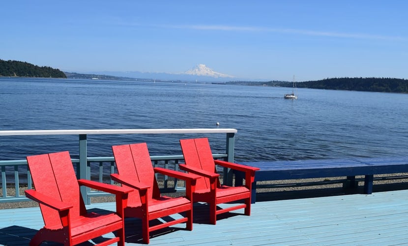 Waterfront Home on Puget Sound w/ Stunning Mount Rainier View, & Deck