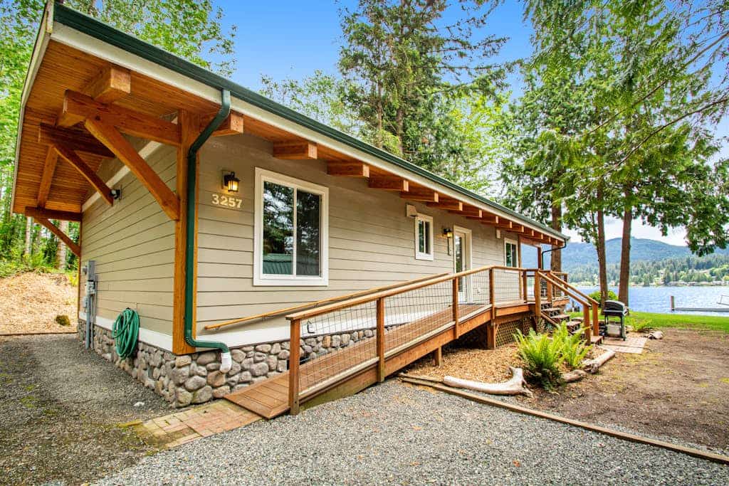 Waterfront home on Lake Whatcom with private dock, beach, firepit & woodstove