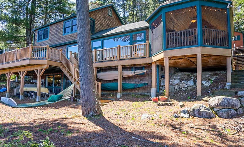 Lakeside cottage with Lake Winnipesaukee views & private boat dock, dog-friendly