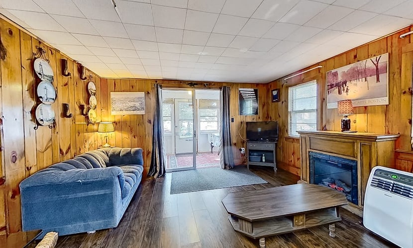Lakefront dog-friendly home with private beach, community tennis, beach, dock