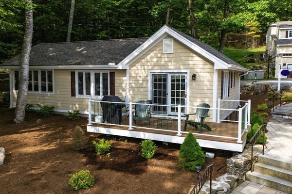 Stunning lakefront gem with full water view, beach access & dock