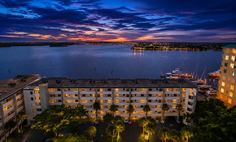 Enjoy the Marco Island setting at Heaven on the Bay, where a waterview balcony pairs with resort-style amenities including two shared pools and hot tubs. This single-level home accommodates up to four guests with two queen beds, while a pickleball court, shared grill, and nearby ocean access add more ways to enjoy your stay.