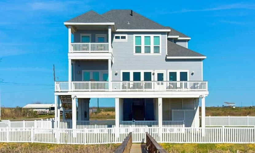 Luxe, Newly Built, Gulf-Front Home on 1.5 Acres with Private Beach Boardwalk