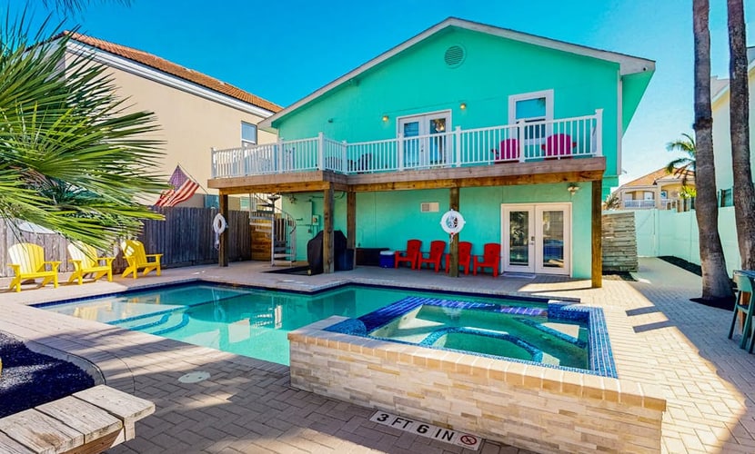 Two-story beach house with private heated pool, hot tub, BBQ, close to the beach