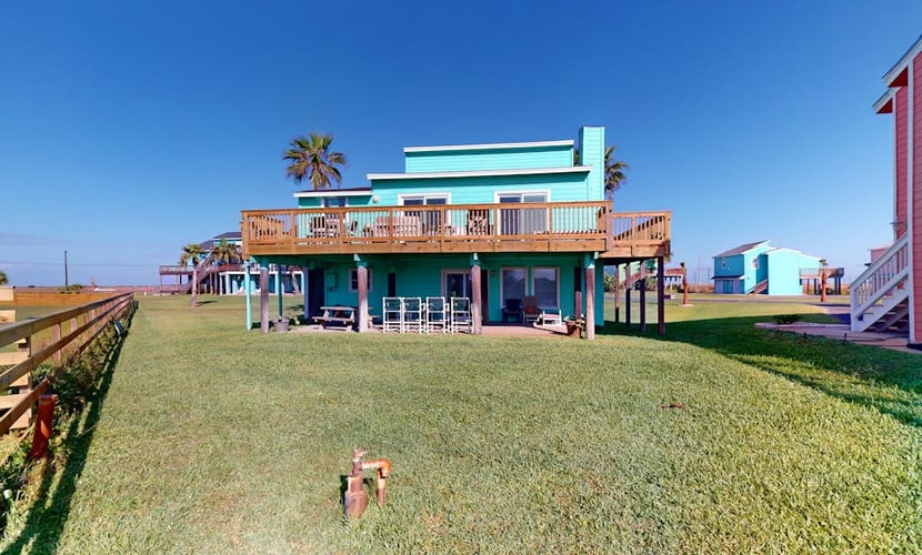 Large family beach home with 2 decks, a pool, and easy boardwalk beach access