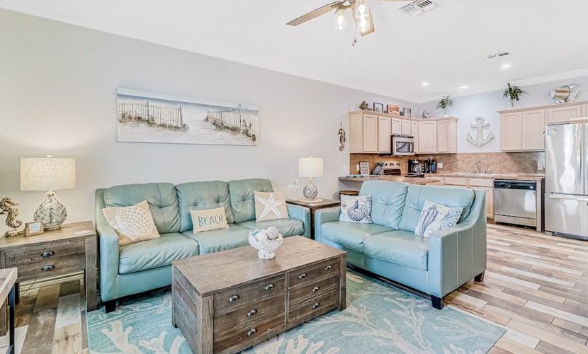 Bright condo with furnished patio & saltwater pool - 1/2 mile to Whitecap Beach