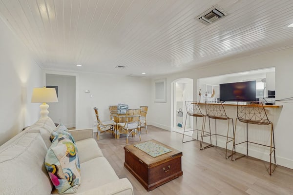 Dog-friendly house with Gulf view, firepit, sundeck, enclosed yard & central AC