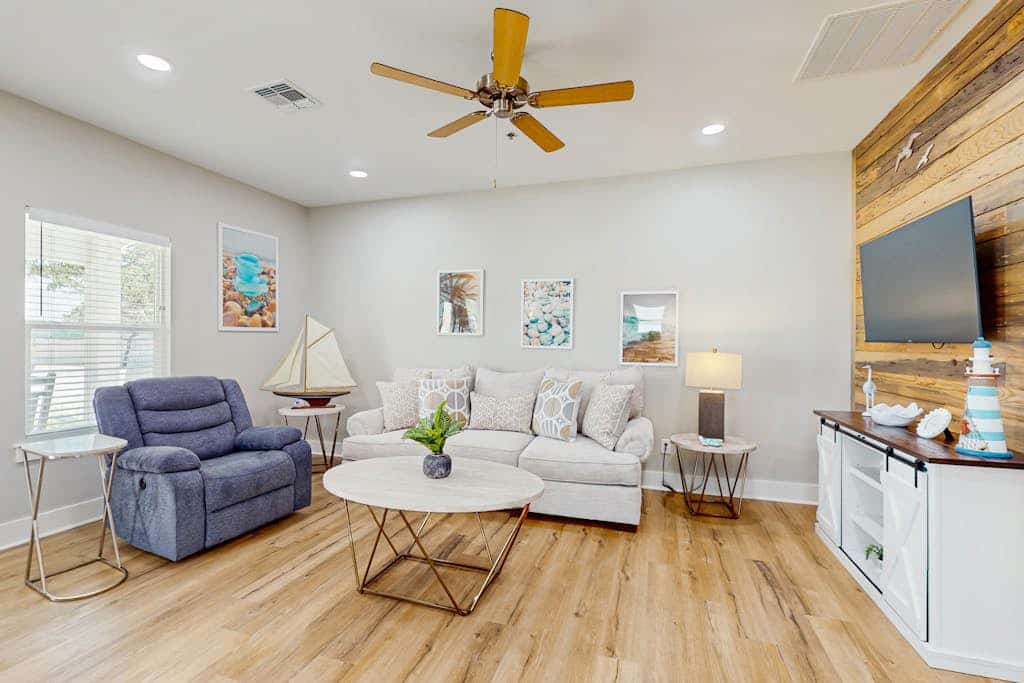 Inviting coastal home with shared pool and stocked pond