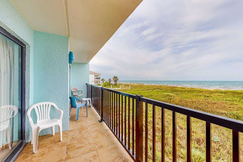 Gulf-front condo with on-site beach access, balcony, central AC, & full kitchen