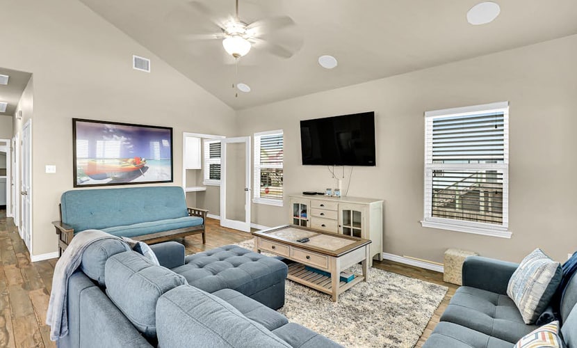 Spacious gulf view home on north beach with enclosed yard & balconies
