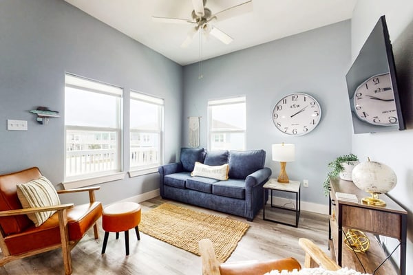 Breezy dog-friendly home with on-site pool, washer/dryer & inviting deck/patio