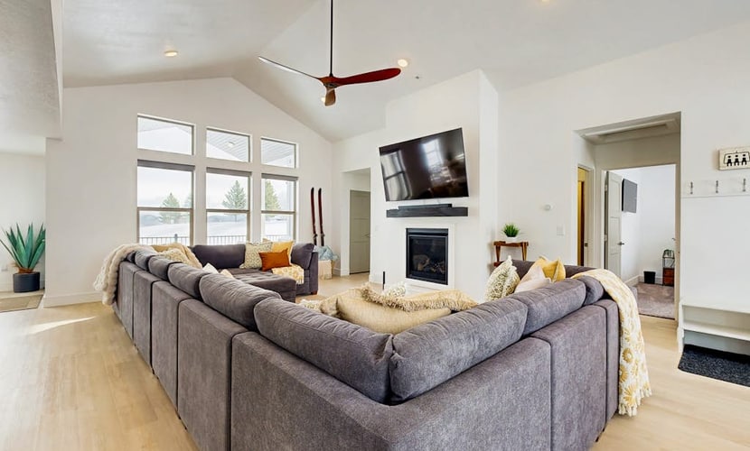 Contemporary house on Bear Lake Golf Course with ping pong table