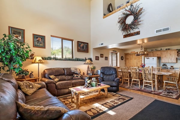 Cabin-style home with deck, patio, & amazing view - near Bear Lake
