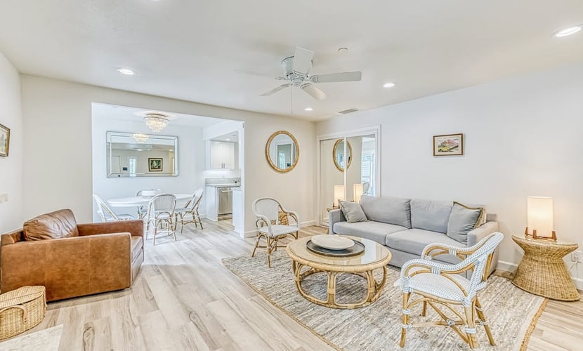 Two-story condo in gated community with patio, pool, hot tub - walk to Bass Lake