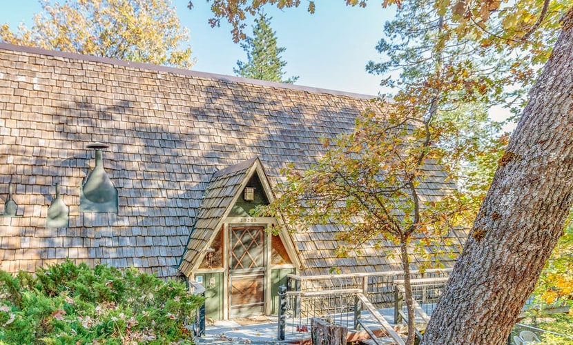 Three-story home in Willow Cove with 2 decks & great views - walk to Bass Lake