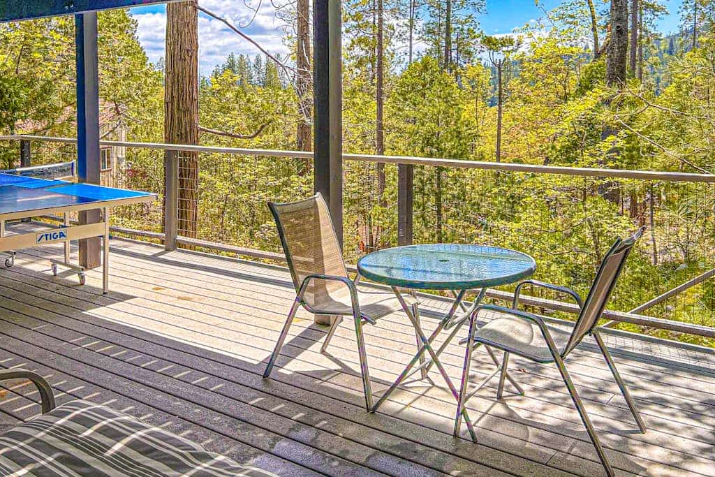 Three-story home in Willow Cove with 2 decks & great views - walk to Bass Lake