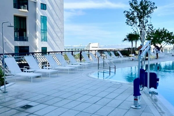 Luxury Condo w/Bay & Ocean Views, Rooftop pool, Gym, Private W/D, AC and WiFi