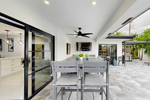 Stunning single level home with, heated pool, kitchen, & fully equipped BBQ area