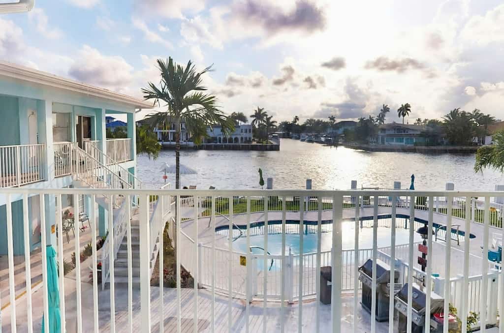 Waterfront condo near beach w/ Intracoastal Waterway view, shared pool