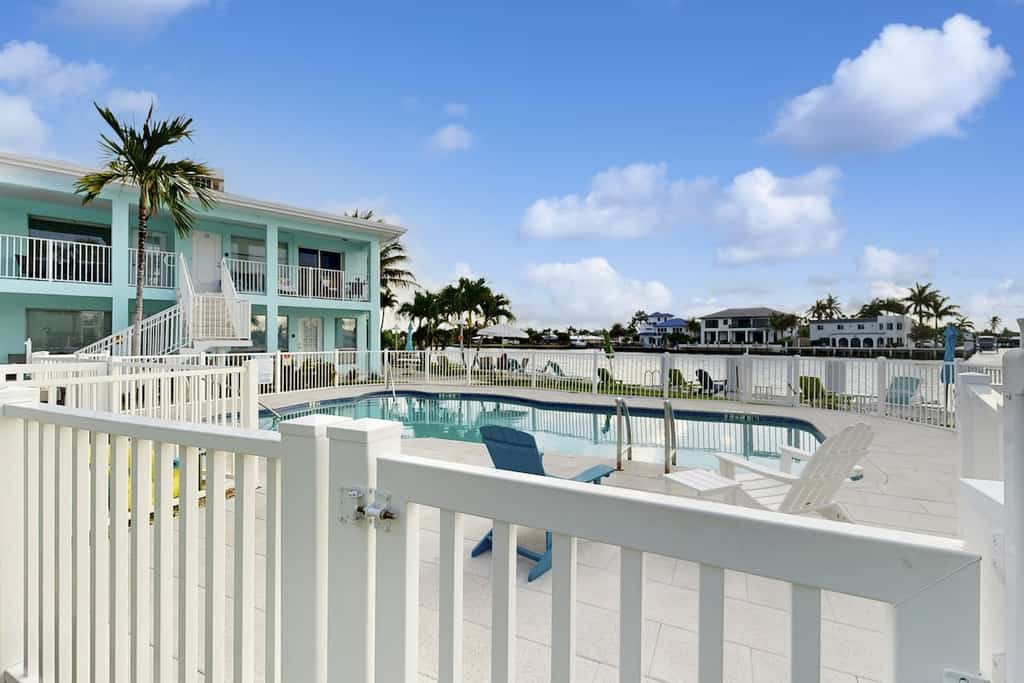 Waterfront condo near beach w/ Intracoastal Waterway view, shared pool